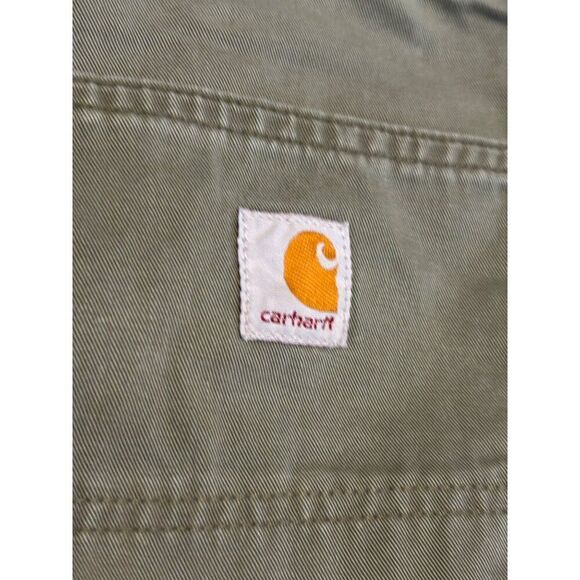 Carhartt Mens Relaxed Fit Khaki Work Pants 42x30 100% Cotton Durable - Picture 1 of 8